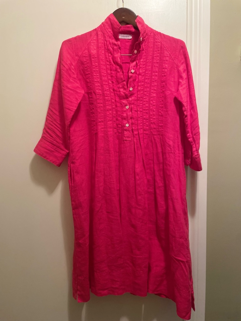 Rosso35 Hot Pink Pintuck Maxi Tunic Dress